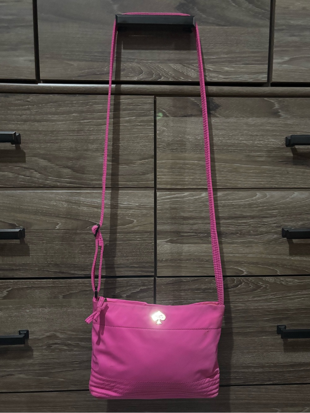 Kate Spade New York Jae Flat Nylon Crossbody Bag Bright Pink Women's Bag